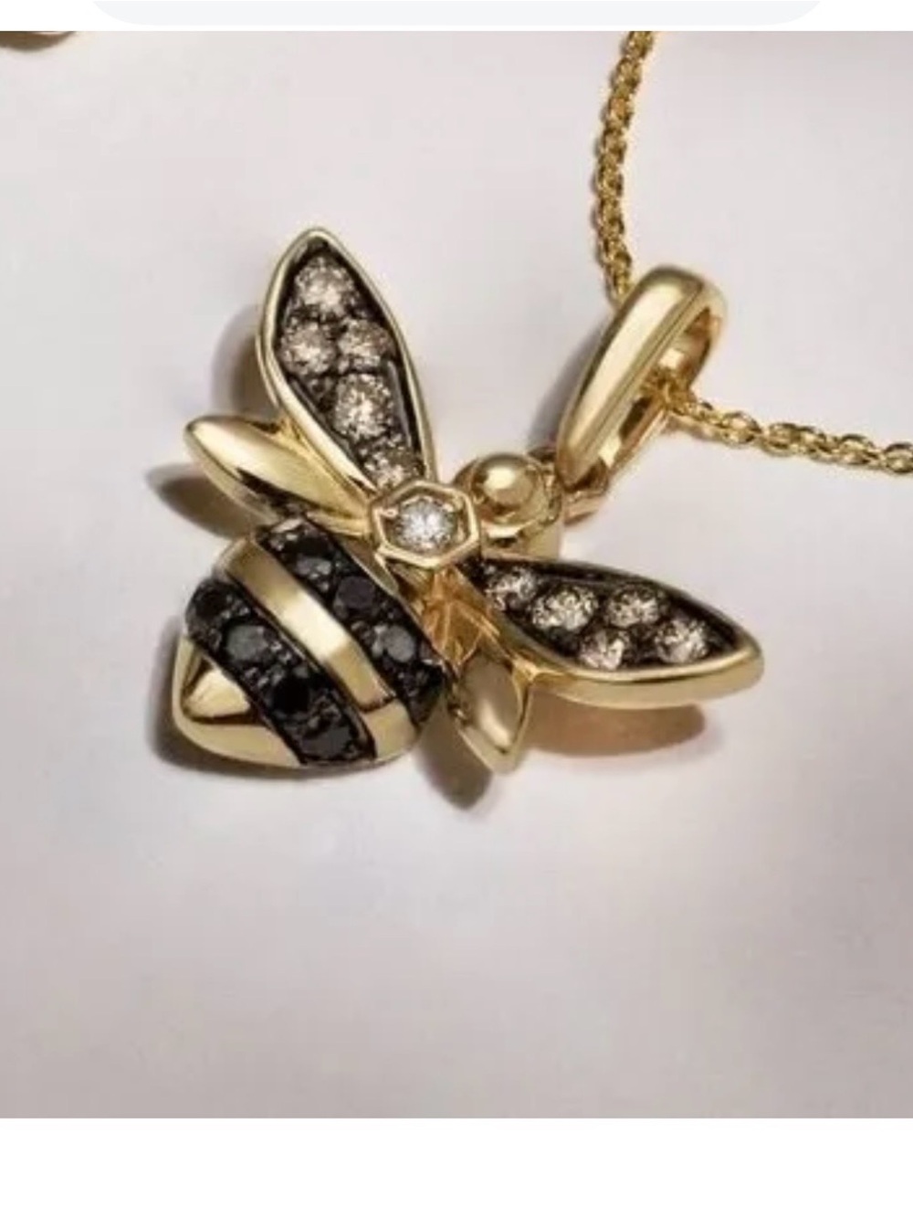 Le Vian Bee Pendant Chocolate & Nude Diamonds 14k Honey Gold🐝🍯 TWO CHAINS